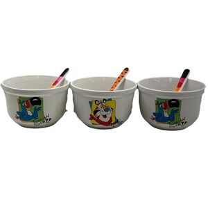 Set of 3 VTG 2001 Kellogg’s Cereal Bowls Tony the Tiger & (2) Toucan Sam ‼️READ